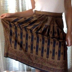 Vintage Midi Skirt Tapestry Print